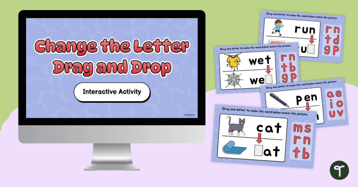 CVC Change the Letter Digital Activity teaching resource