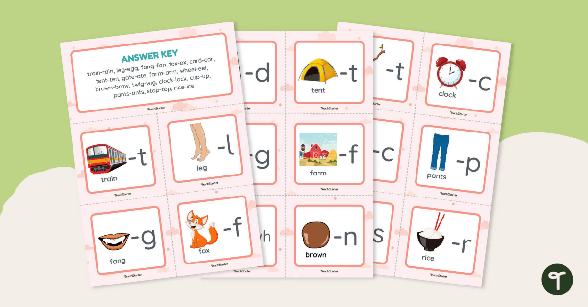 Phoneme Deletion Match-Up Activity teaching resource