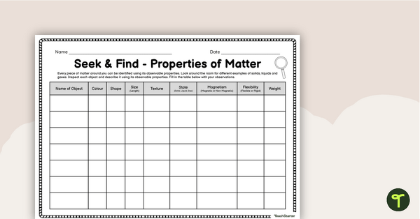 Go to Year 5 Properties of Matter Activity - Scavenger Hunt teaching resource