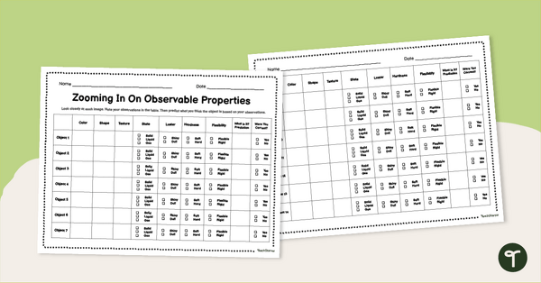 Go to Characteristics of Matter Graphic Organizer teaching resource