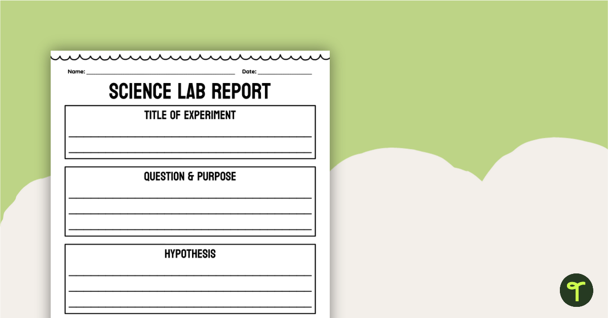 Science Lab Report Template teaching resource