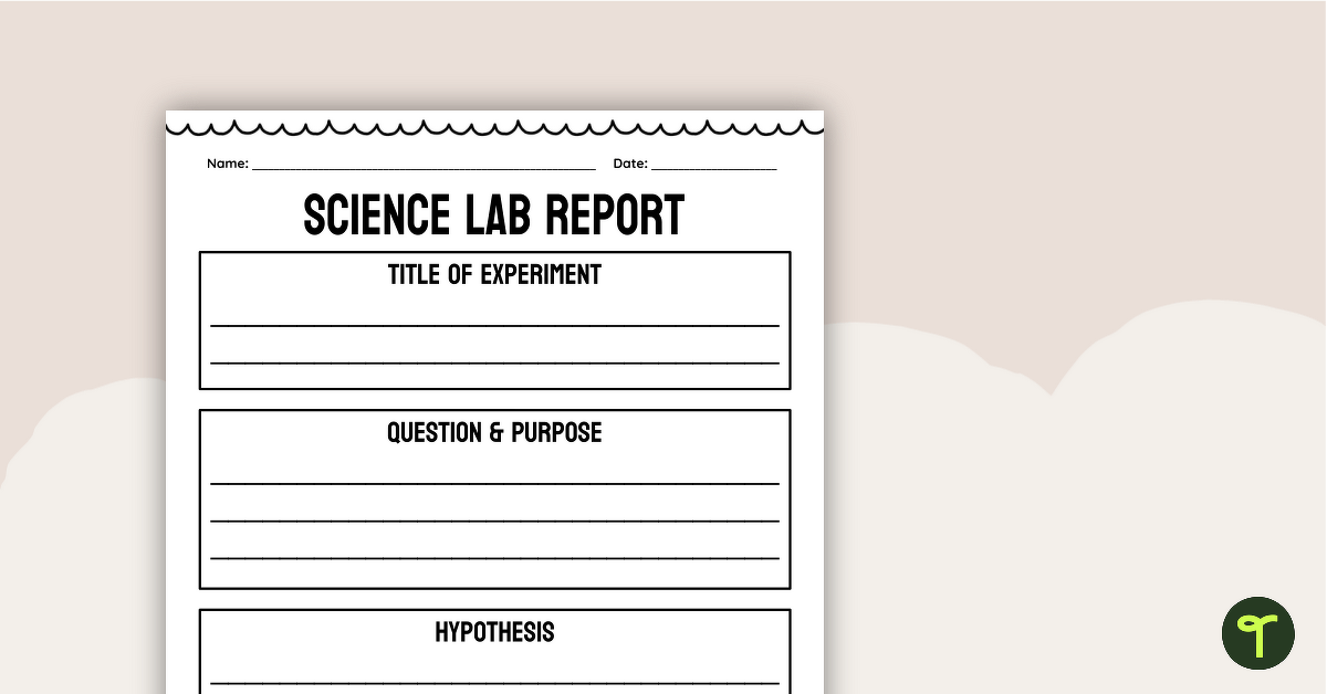 Science Lab Report Template teaching resource