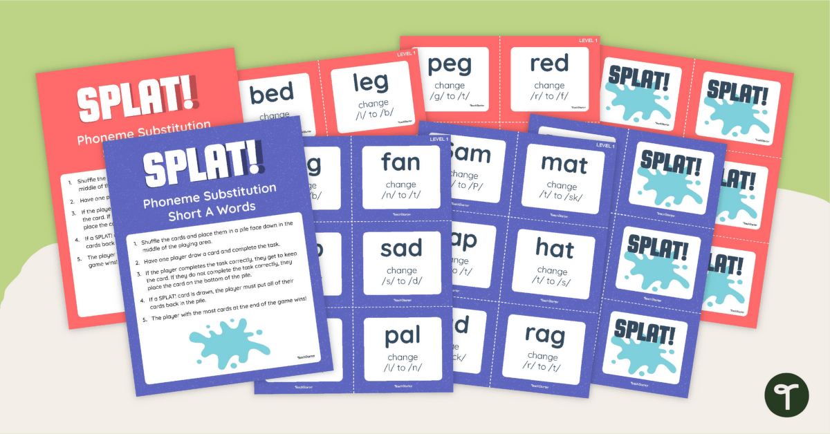 Phoneme Substitution Games - SPLAT Card Game teaching resource