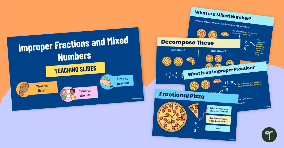 Improper Fractions PPT (Teaching Slides) teaching resource