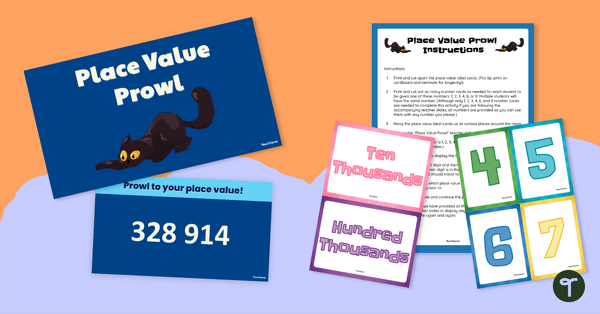 Go to Place Value Review Game — "Place Value Prowl!" teaching resource