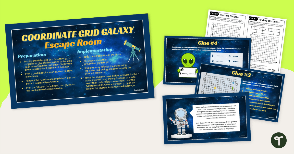 Coordinate Plane Escape Room teaching resource