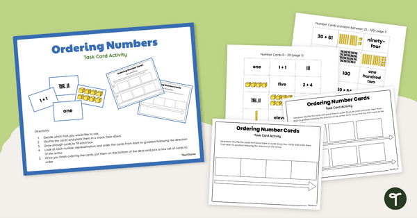 Go to Ordering Numbers Kindergarten and 1st Grade Activity teaching resource