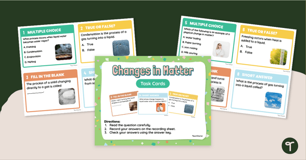 Go to Kids’ Chemistry - Matter and Change Task Cards teaching resource