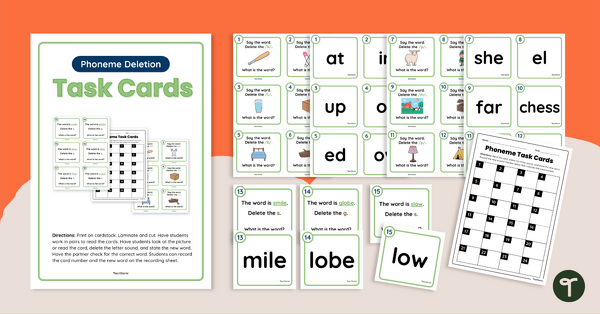 Image of Phoneme Deletion Activity Task Cards