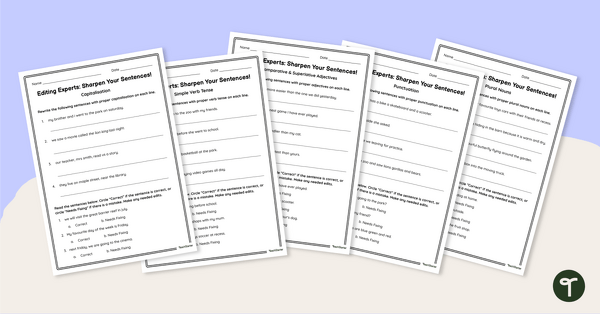 Go to Editing Sentences – Year 3 Worksheets teaching resource