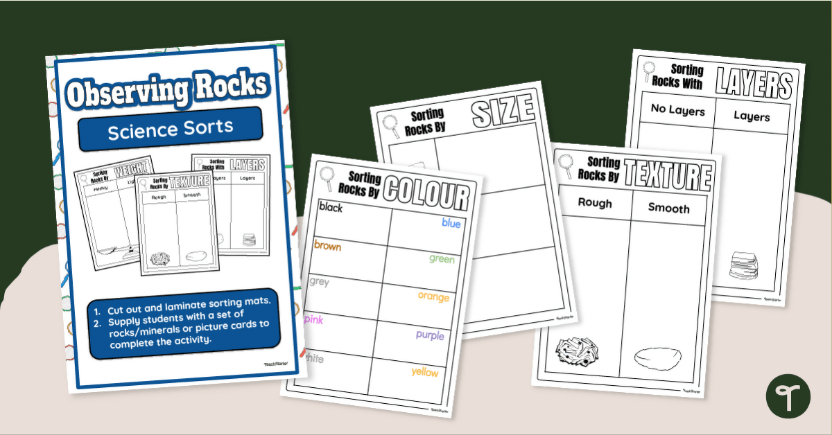 Sorting Rocks By Properties - Science Sorting Mats teaching resource