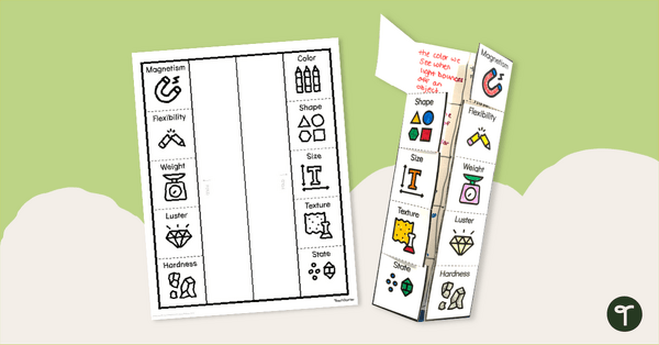 Go to Foldable Graphic Organizer of Matter Properties - 5th & 6th Grade teaching resource