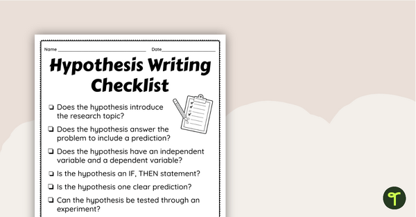 Go to Scientific Hypothesis Writing Checklist teaching resource