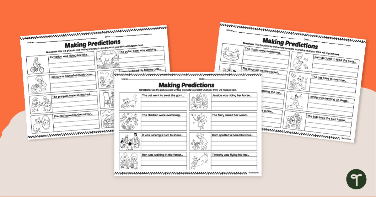 Making Predictions with Pictures - Worksheet Pack teaching resource