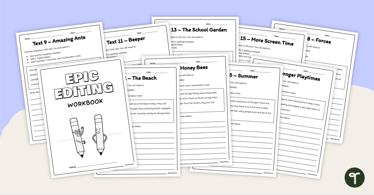 Editing Paragraphs Worksheets – 2nd Grade teaching resource