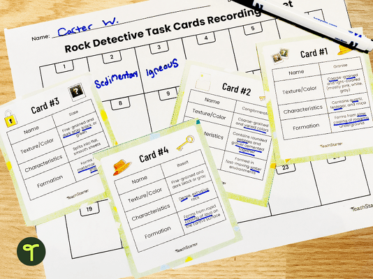 Rock Detective Task Cards - Classifying Rocks teaching resource