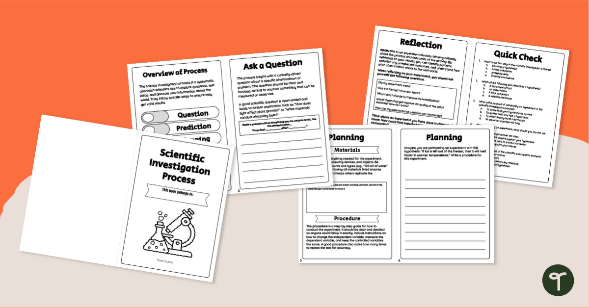 Scientific Investigation Process – Workbook teaching resource