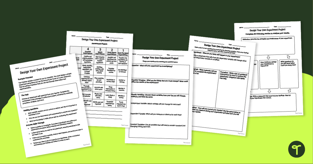 Design Your Own Science Experiment Project teaching resource