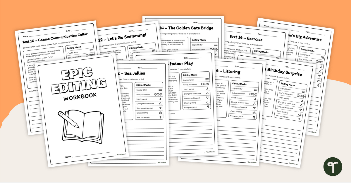 Epic Editing Workbook – 3rd and 4th Grade teaching resource