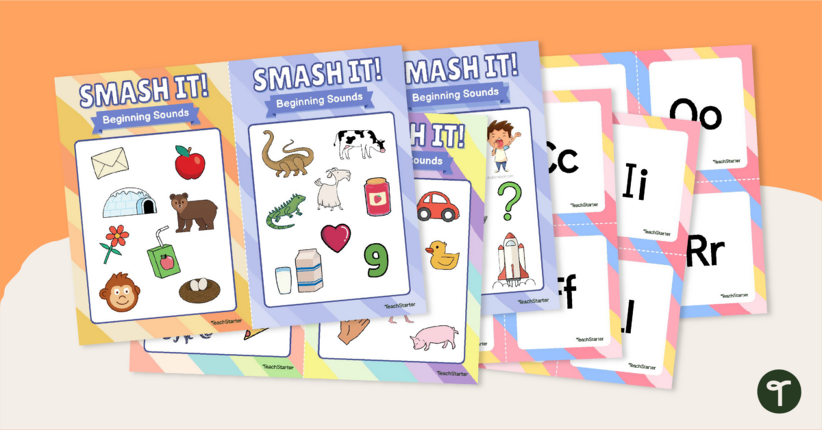 Beginning Letter Sounds Flashcards Game teaching resource