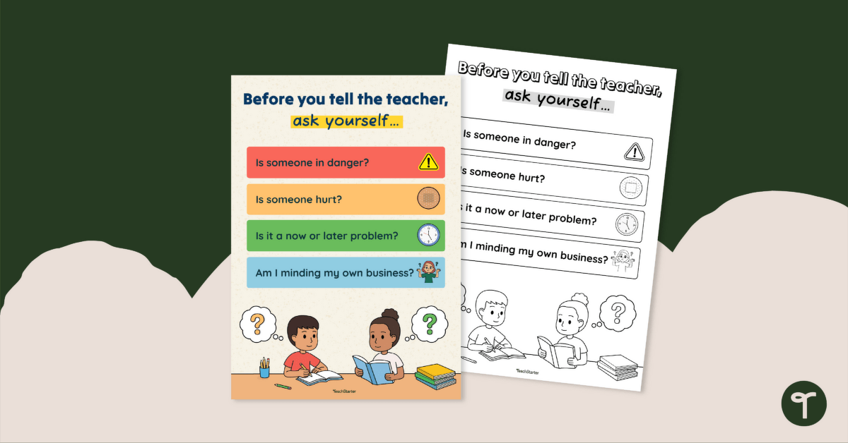 Before You Tell the Teacher Poster teaching resource