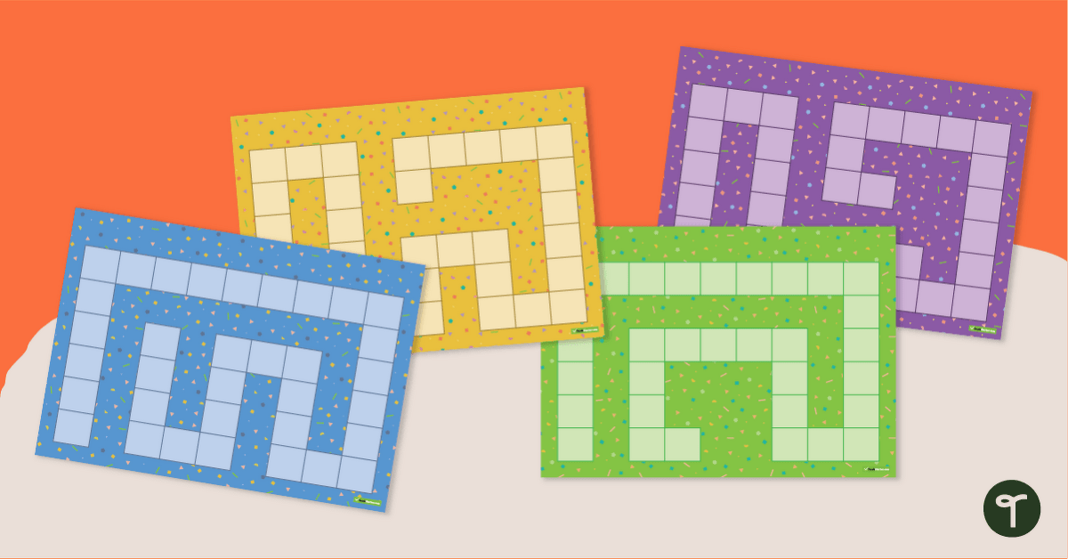 Blank Board Game Board Printables - Colorful Patterns teaching resource