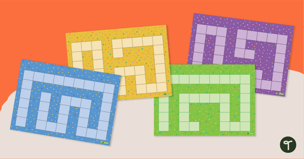 Go to 4 Blank Board Game Boards - Colourful Patterns teaching resource