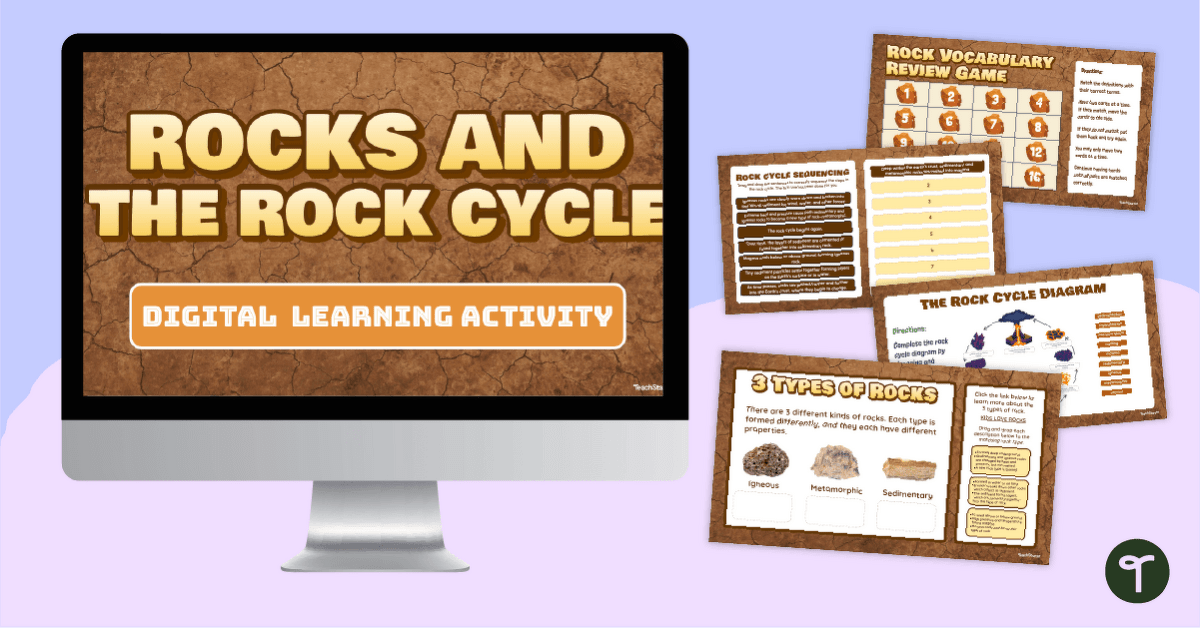 Rocks and The Rock Cycle - Digital Learning Activity teaching resource