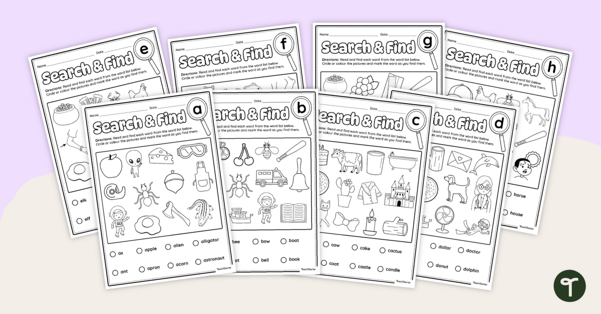 Beginning Sounds Worksheets teaching resource