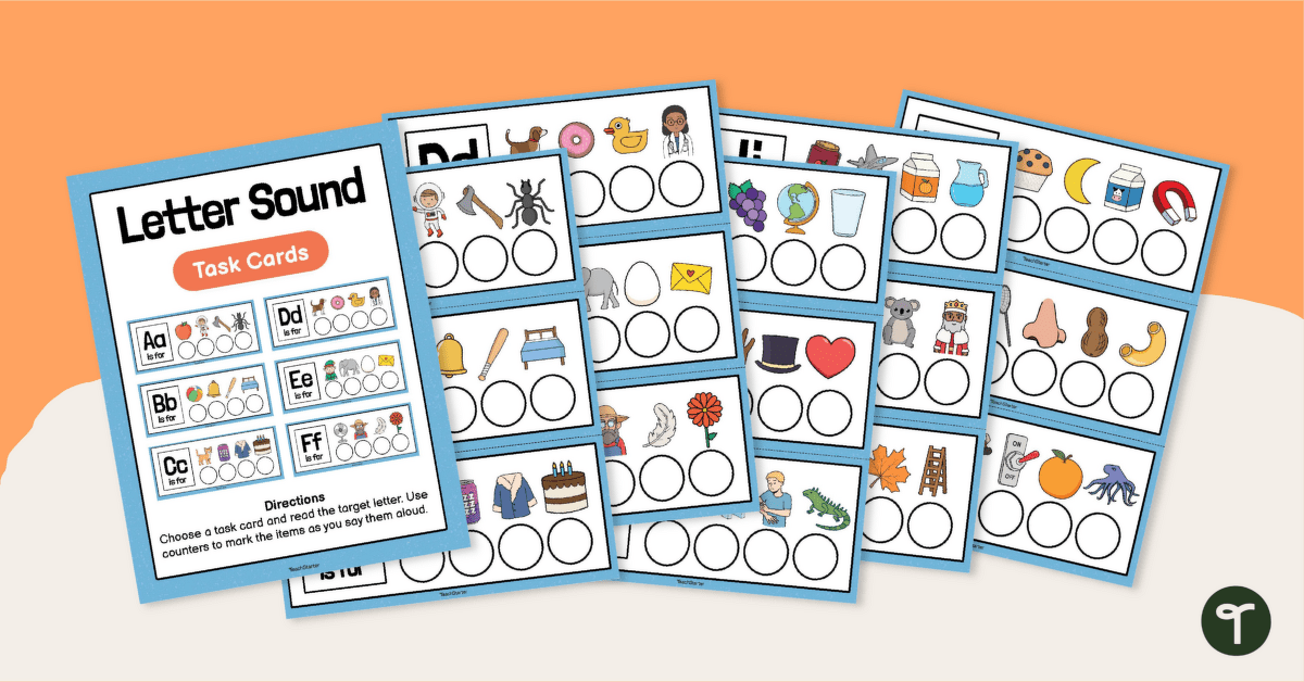 Letter Sound Recognition Activity Task Cards teaching resource