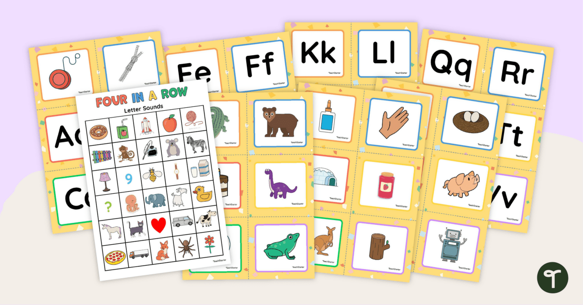 Letter Sounds Games - Four in a Row teaching resource