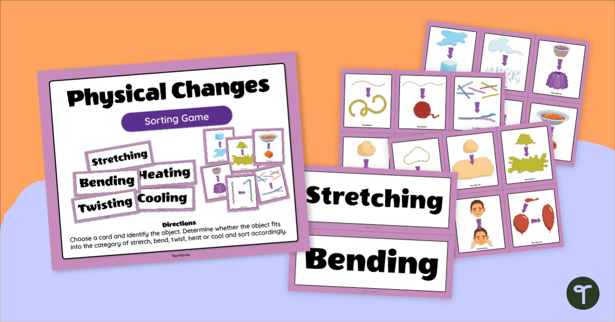 Types of Physical Change - Science Sort teaching resource