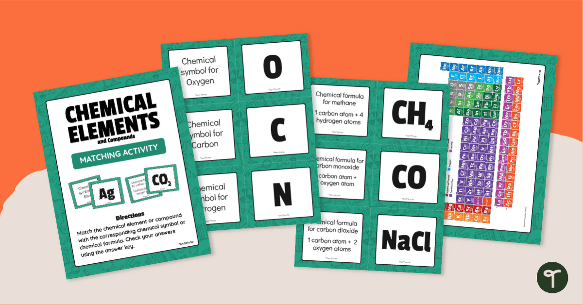 Chemical Elements and Compounds Matching Activity teaching resource