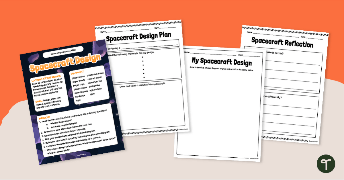 Spacecraft Design Task - STEM Project (Grades 1-3) teaching resource