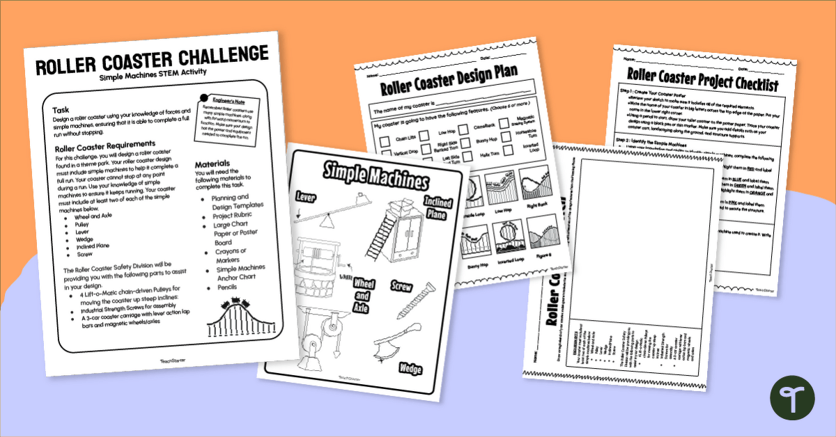 Simple Machines Roller Coaster Challenge - STEM Project teaching resource