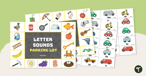 Go to Letter Sounds Matching Game - Parking Lot teaching resource