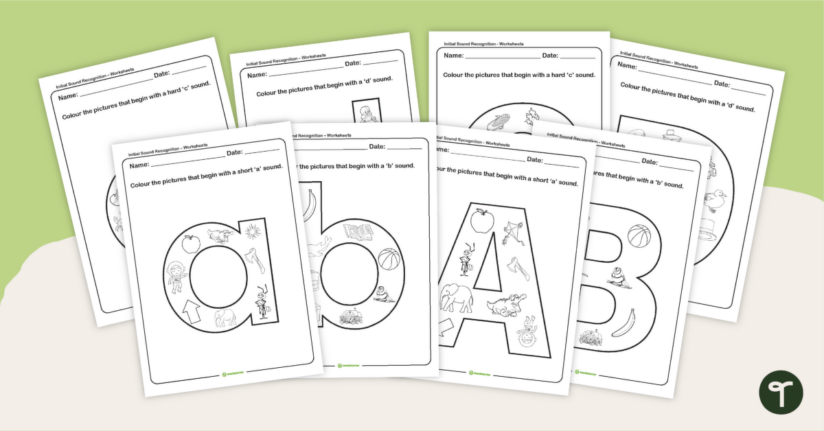 Alphabet Sounds Worksheets teaching resource