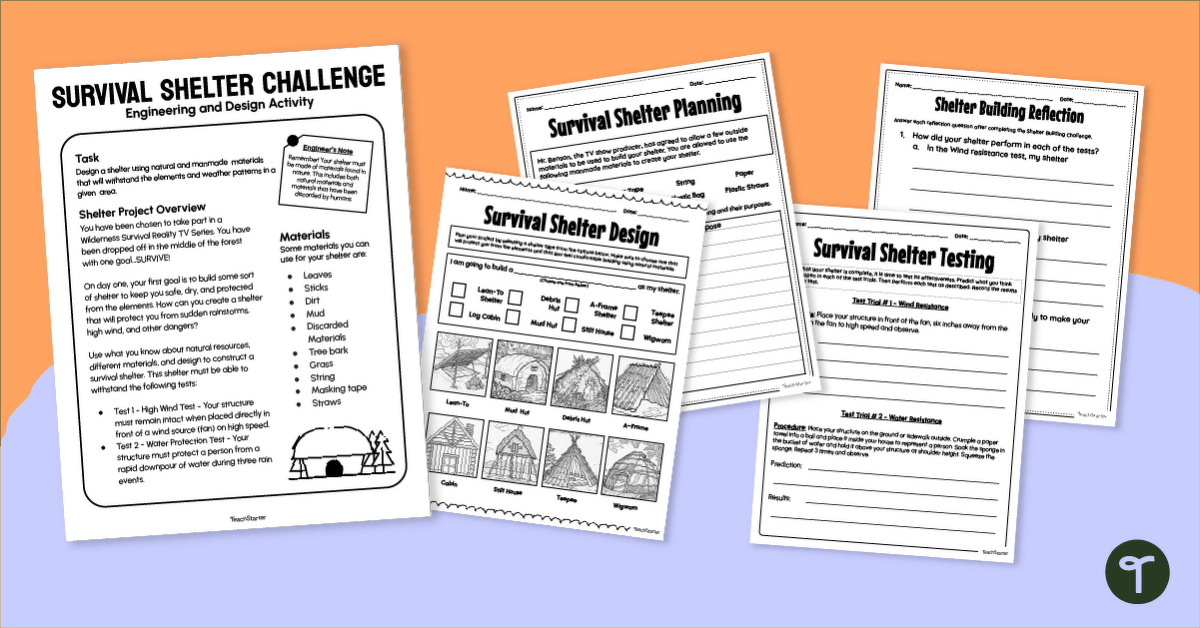 Severe Weather STEM - Build a Storm Shelter Project teaching resource