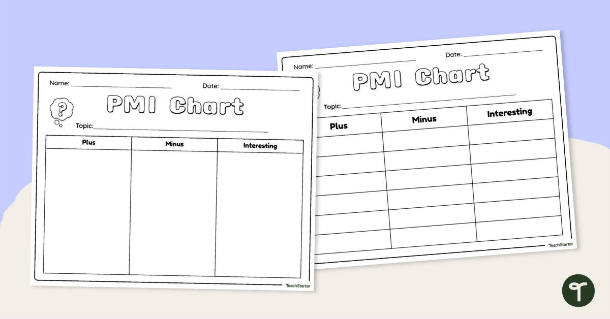 Plus-Minus-Interesting Chart teaching resource