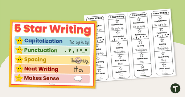 Go to 5 Star Writing Poster and Bookmark Set teaching resource