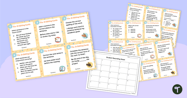 Go to Year 6 Grammar Review Task Cards teaching resource