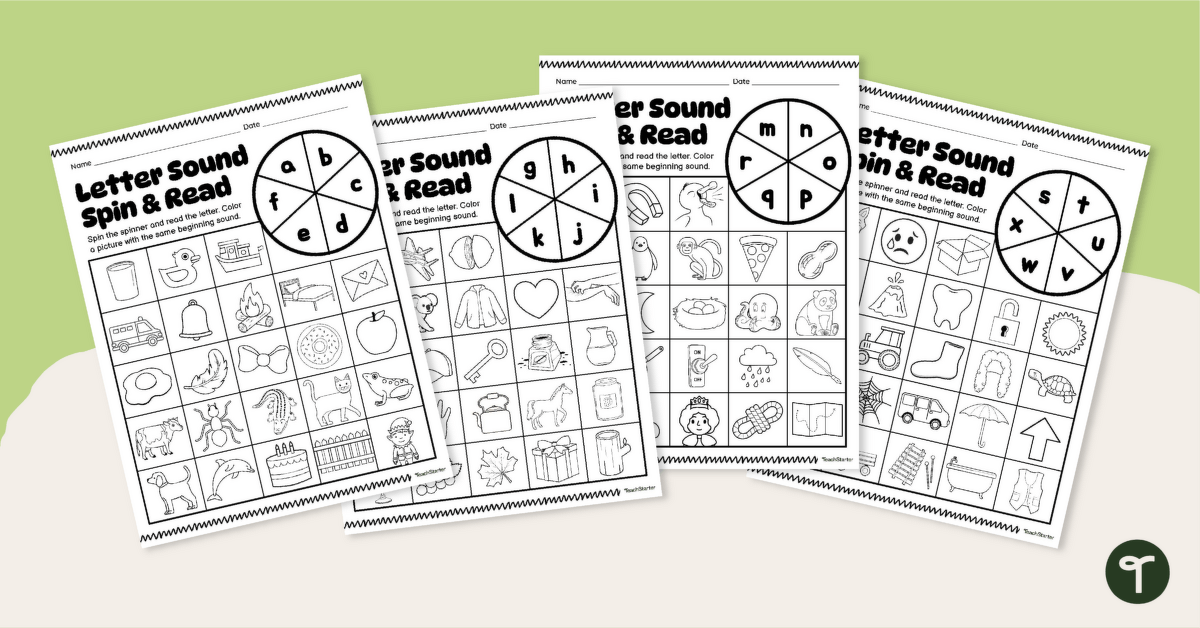 Beginning Sounds Phonics Worksheets for Kindergarten teaching resource