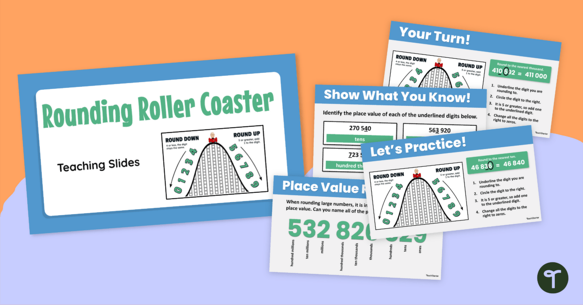 Rounding Numbers PPT — Rounding Roller Coaster Method teaching resource