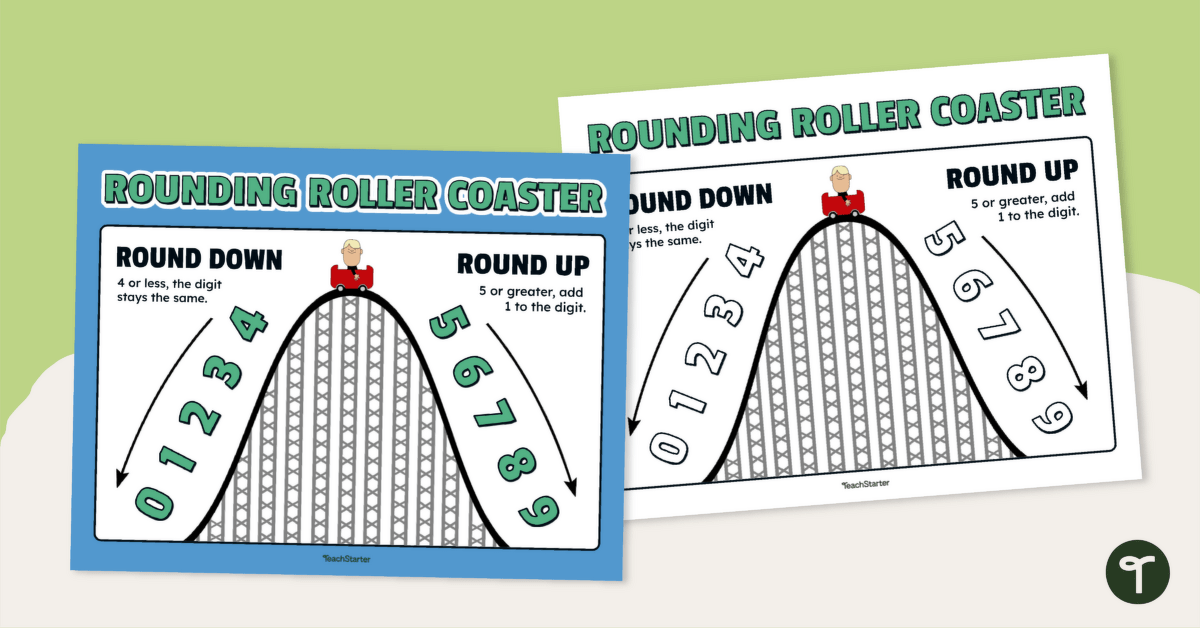 Rounding Anchor Chart — Rounding Roller Coaster! teaching resource