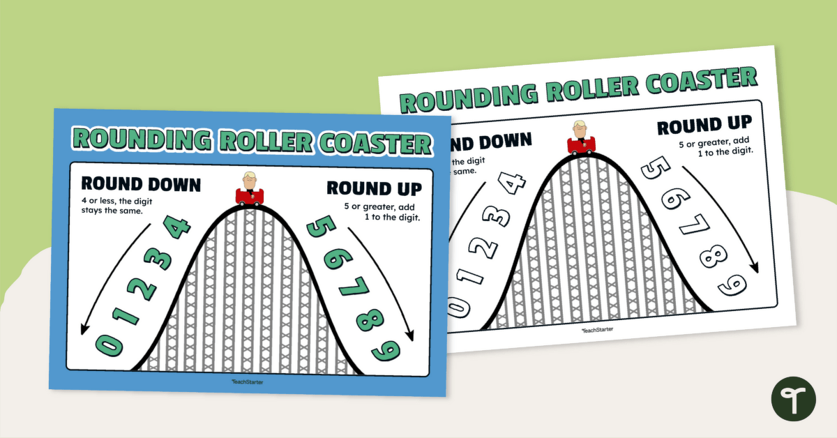 Rounding Anchor Chart — Rounding Roller Coaster! teaching resource