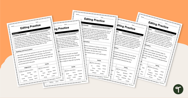 Go to Editing Year 4 Worksheet Pack teaching resource