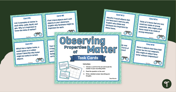 Go to Observing Properties of Matter Task Cards teaching resource