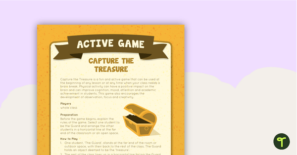 Capture the Treasure Active Game teaching resource