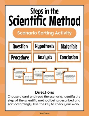 Scientific Investigation Scenarios - Sorting Activity teaching resource