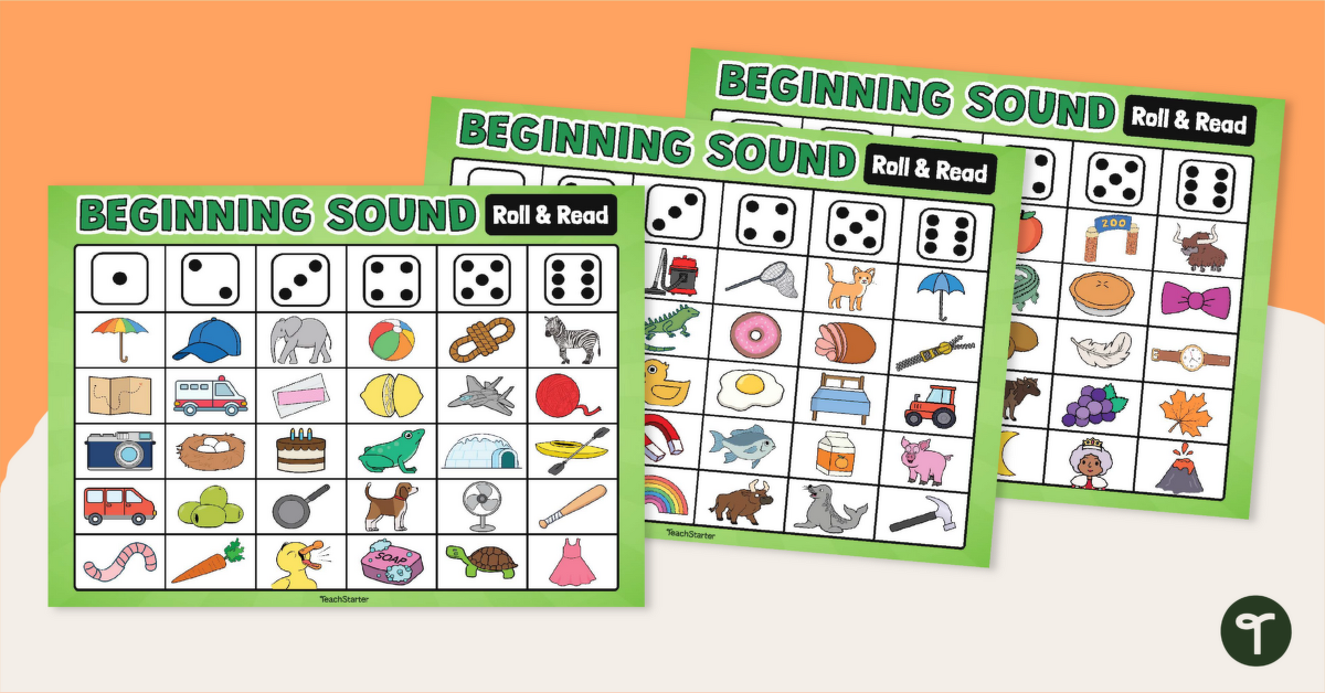 Beginning Sounds Game Boards teaching resource